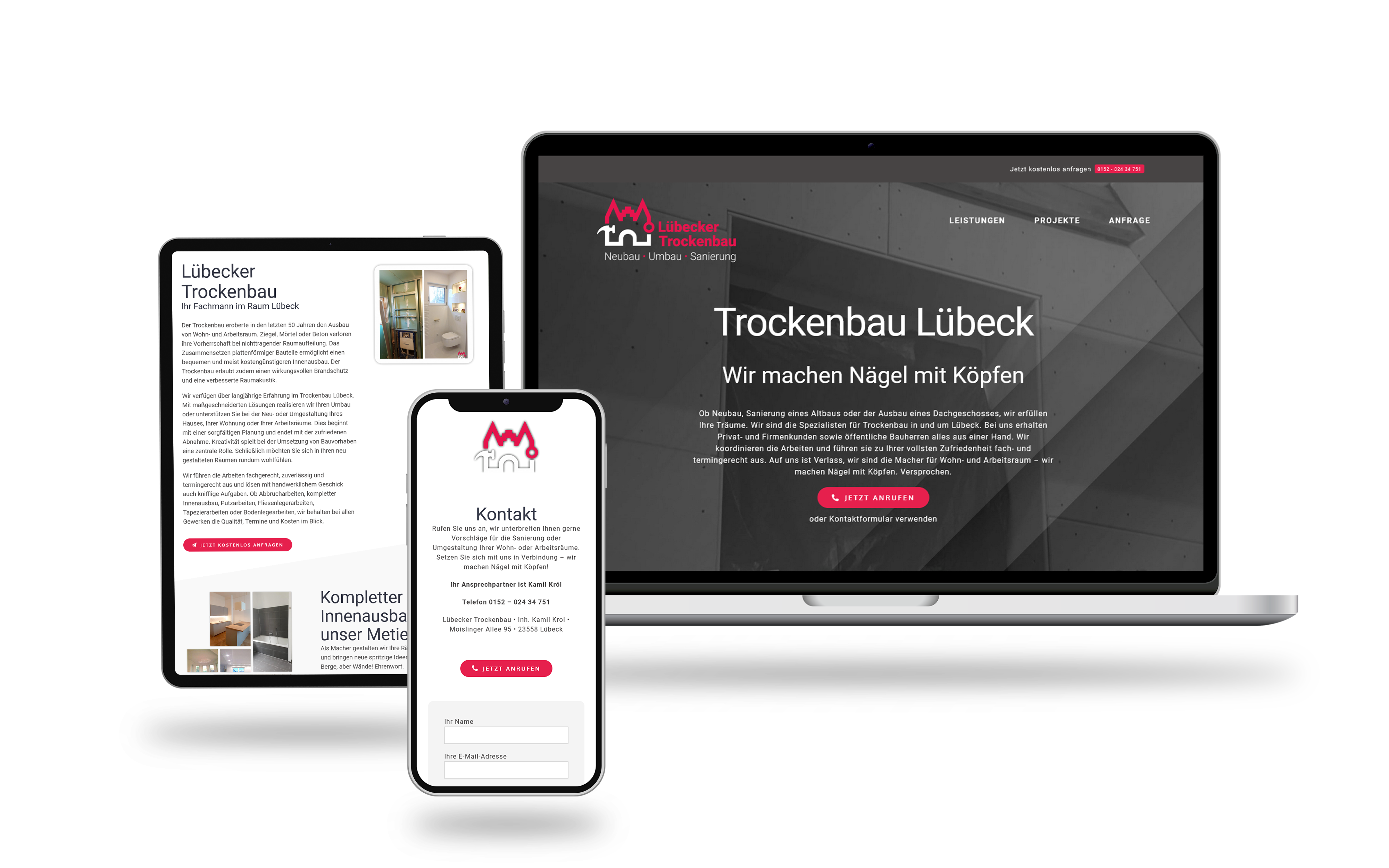 Webdesign Referenz Lübecker Trockenbau