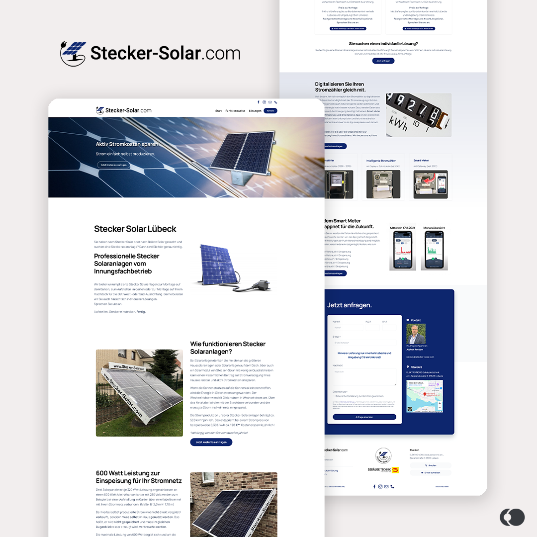 Webdesign_Luebeck_Agentur_fuer_mehr_Kundenanfragen Webdesign Lübeck: Ansicht einer Landingpage für ein Photovoltaikbetrieb
